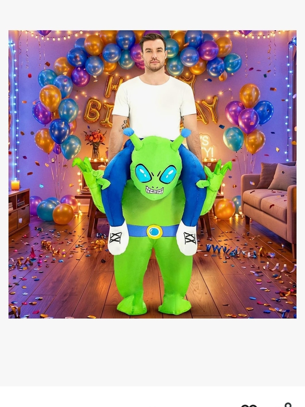 Green Alien Carry-Me Costume - Picture 4 of 12
